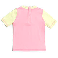 Camiseta Manga Curta Feminina Infanti Rosa e Amarelo - TAM4